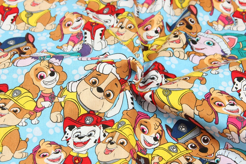 Paw Patrol Series 2 6 prints! 1 Meter Medium Thickness Cotton Fabric, Fabric by Yard, Yardage Cotton Fabrics for Style Clothes, Bags Dog