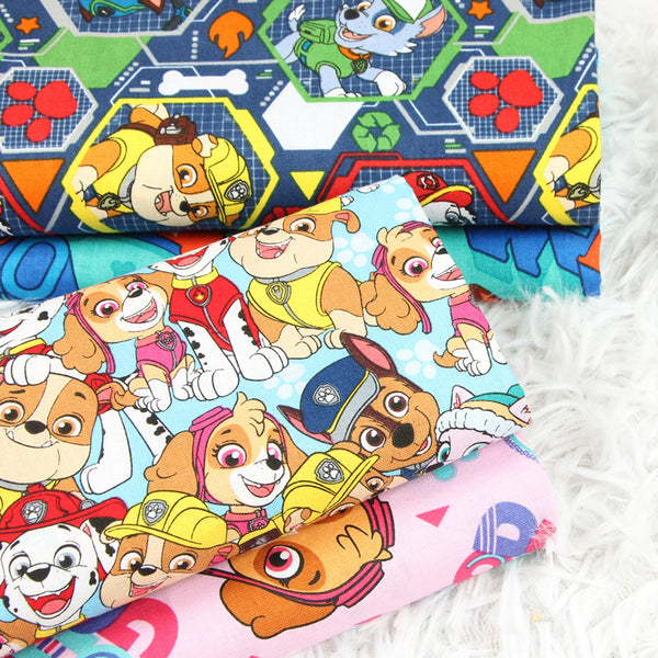 Paw Patrol Series 2 6 prints! 1 Meter Medium Thickness Cotton Fabric, Fabric by Yard, Yardage Cotton Fabrics for Style Clothes, Bags Dog