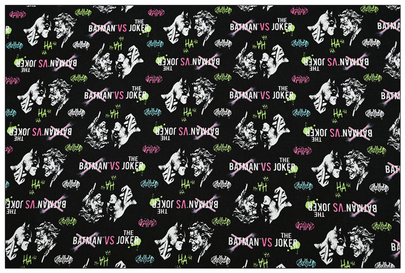 Batman VS the Joker! 1 Meter Medium Thickness Printed Plain Cotton Fabric, Fabric by Yard, Yardage Batman Fabric