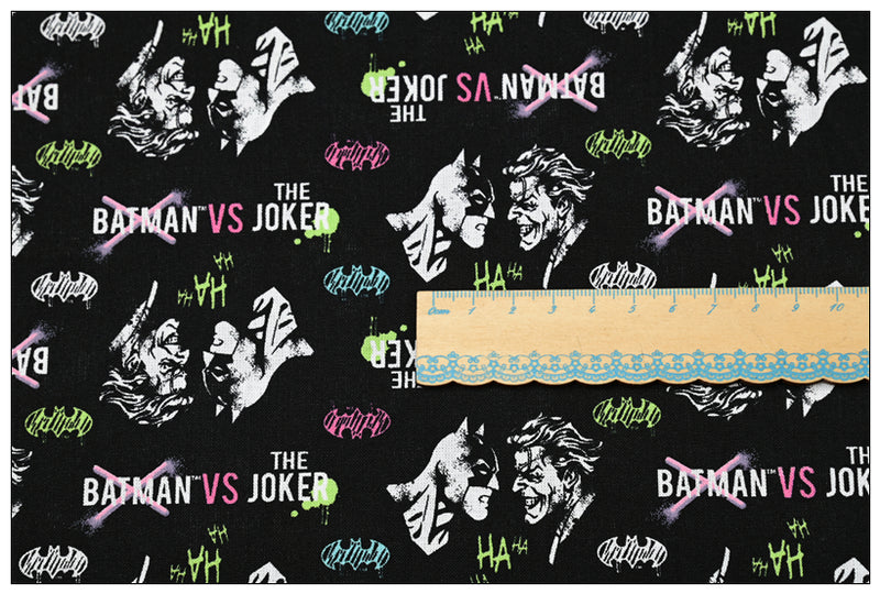 Batman VS the Joker! 1 Meter Medium Thickness Printed Plain Cotton Fabric, Fabric by Yard, Yardage Batman Fabric