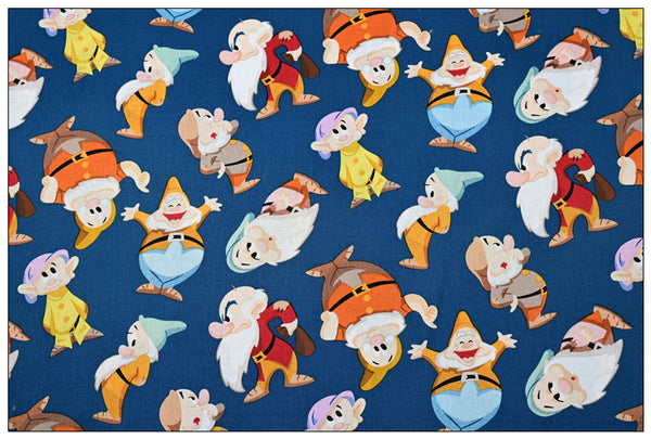 the Seven Dwarfs blue! 1 Meter Plain Cotton Fabric by Yard, Yardage Cotton Fabrics for Style Craft Bags