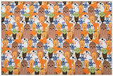 Yoda Chewbacca orange ! 1 Meter Medium Thickness Cotton Fabric, Fabric by Yard, Yardage Cotton Fabrics for  Style Garments