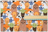 Yoda Chewbacca orange ! 1 Meter Medium Thickness Cotton Fabric, Fabric by Yard, Yardage Cotton Fabrics for  Style Garments