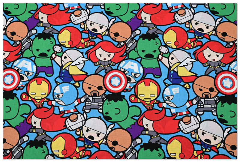 the Avengers Junior green! 1 Meter Medium Thickness Printed Plain Cotton Fabric, Fabric by Yard, Yardage Batman Fabric
