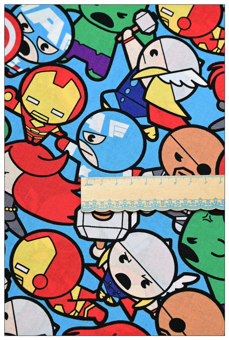 the Avengers Junior green! 1 Meter Medium Thickness Printed Plain Cotton Fabric, Fabric by Yard, Yardage Batman Fabric