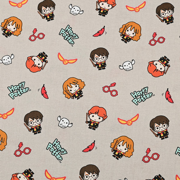 Cartoon Characters of Harry Potter! 1 Meter Plain Cotton Fabric by Yard, Yardage Cotton Fabrics for Style Craft Bags