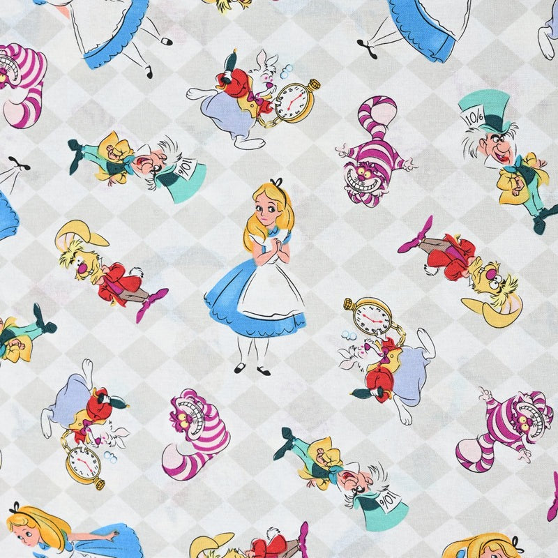 Alice in Wonderland 3 Prints! 1 Meter Plain Cotton Fabric by Yard, Yardage Cotton Fabrics for Style Bags