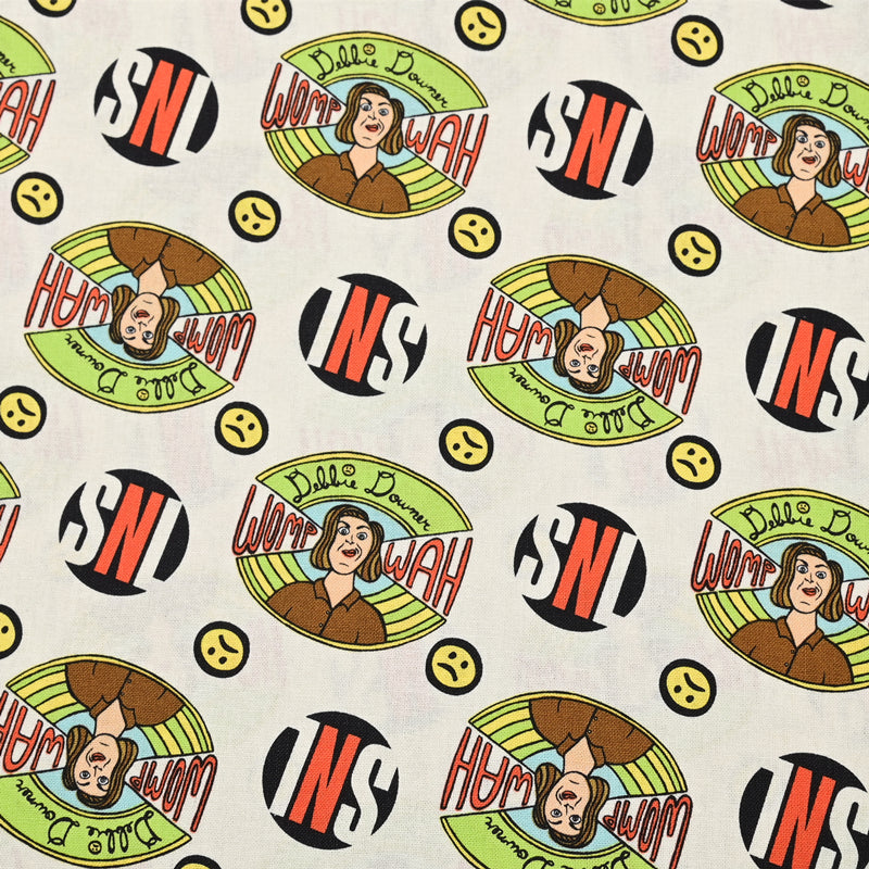 SNL Debbie Downer Cartoon! 1 Meter Plain Cotton Fabric by Yard, Yardage Cotton Fabrics for Style Bags