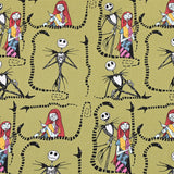 Snake Jack and Sally Barrel Nightmare beofre Christmas 2 prints! 1 Meter Medium Thickness Plain Cotton Fabric, Fabric by Yard, Yardage Cotton Fabrics for Clothes Crafts