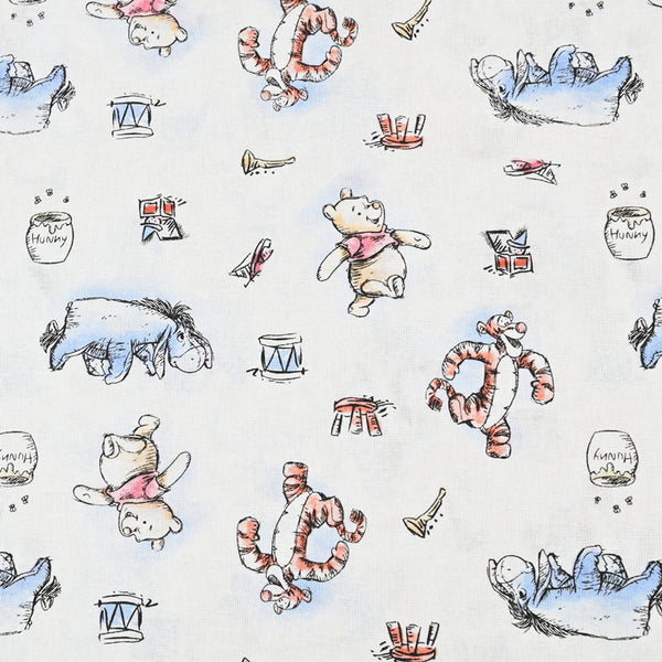 Winnie Pooh Eeyore and Friends! 1 Meter Plain Cotton Fabric by Yard, Yardage Cotton Fabrics for Style Craft Bags