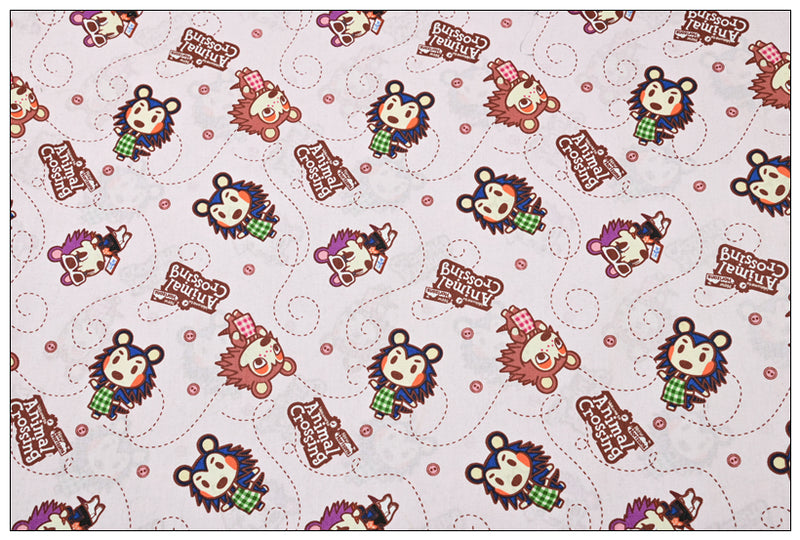 Animal Crossing cartoon! 1 Meter Plain Cotton Fabric by Yard, Yardage Cotton Fabrics for Style Bags