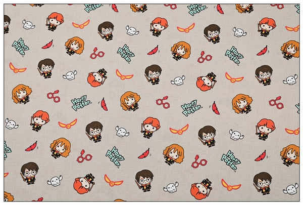 Cartoon Characters of Harry Potter! 1 Meter Plain Cotton Fabric by Yard, Yardage Cotton Fabrics for Style Craft Bags