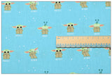 Yoda Adorable cartoon ! 1 Meter Medium Thickness Cotton Fabric, Fabric by Yard, Yardage Cotton Fabrics for  Style Garments