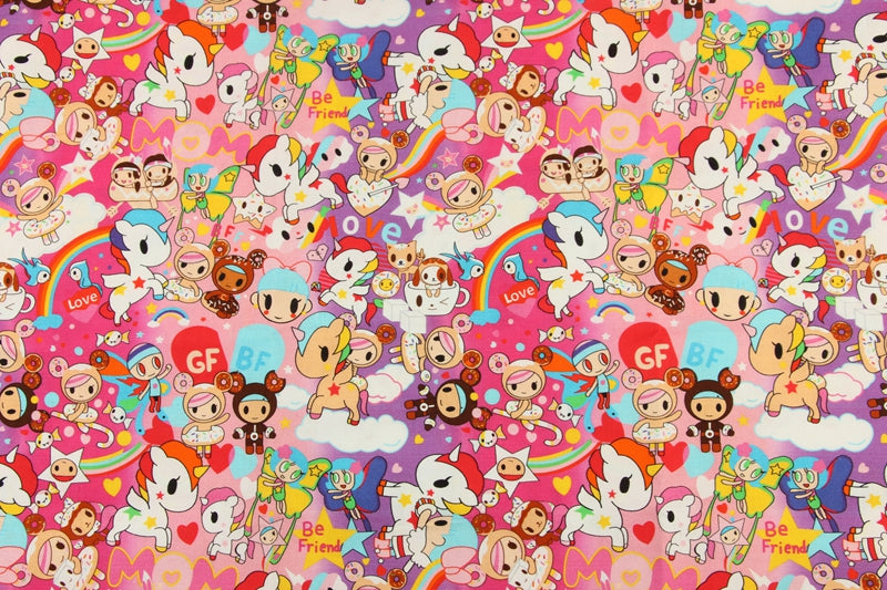 Tokidoki Anime Characters Series 1 ! 1 Yard Quality Printed Cotton Fabric, Fabric by Yard, Yardage Cotton Children Fabrics, Japanese