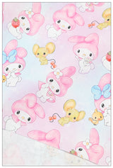 Kuromi and My Melody 4 prints! 1 Yard Printed Cotton Fabric, Fabric by Yard, Yardage Bag Fabrics, Children Fabrics, Kids, Japanese