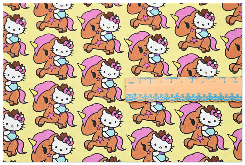 Hello Kitty 6 prints! 1 Yard Printed Cotton Fabric, Fabric by Yard, Yardage Bag Fabrics, Children Fabrics, Kids, Japanese