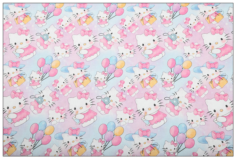 Hello Kitty 6 prints! 1 Yard Printed Cotton Fabric, Fabric by Yard, Yardage Bag Fabrics, Children Fabrics, Kids, Japanese