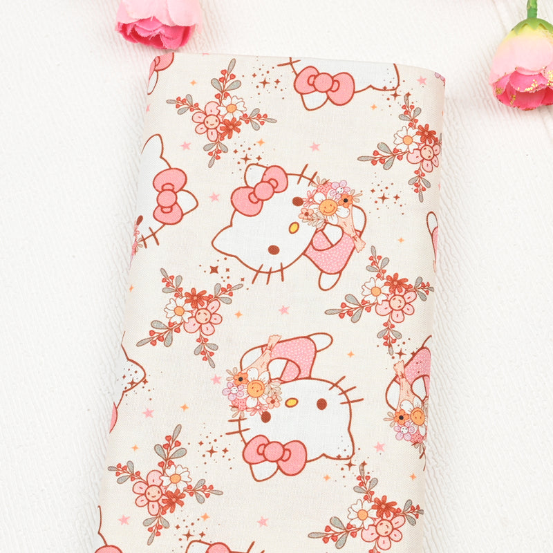 Hello Kitty 6 prints! 1 Yard Printed Cotton Fabric, Fabric by Yard, Yardage Bag Fabrics, Children Fabrics, Kids, Japanese