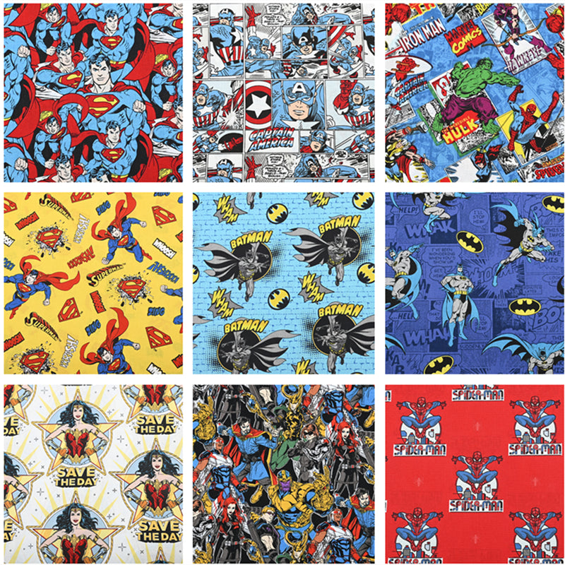 SALE! Marvel Super Hero Series 17 prints! 1 yard Top Quality Medium Thickness Plain Cotton Fabric, Fabric by Yard, Avenger 2303