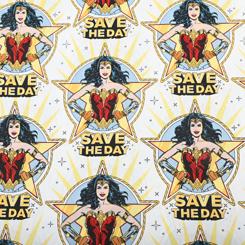 Save the Day Wonder Woman 2 prints! 1 yard Top Quality Medium Thickness Plain Cotton Fabric, Fabric by Yard, Avenger 2303