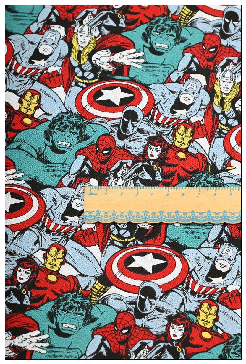 SALE! Marvel Super Hero Series 17 prints! 1 yard Top Quality Medium Thickness Plain Cotton Fabric, Fabric by Yard, Avenger 2303