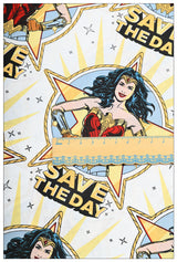 Save the Day Wonder Woman 2 prints! 1 yard Top Quality Medium Thickness Plain Cotton Fabric, Fabric by Yard, Avenger 2303