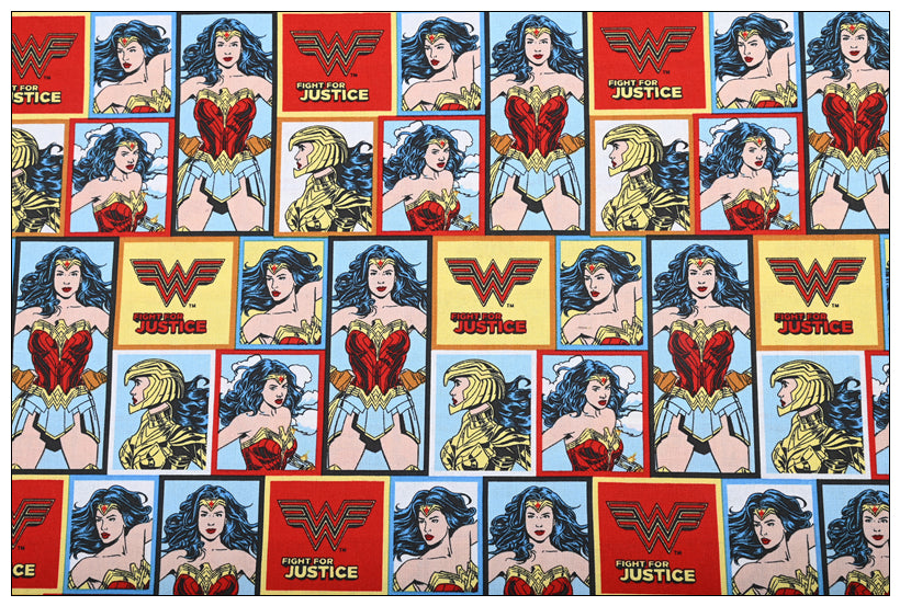 Save the Day Wonder Woman 2 prints! 1 yard Top Quality Medium Thickness Plain Cotton Fabric, Fabric by Yard, Avenger 2303