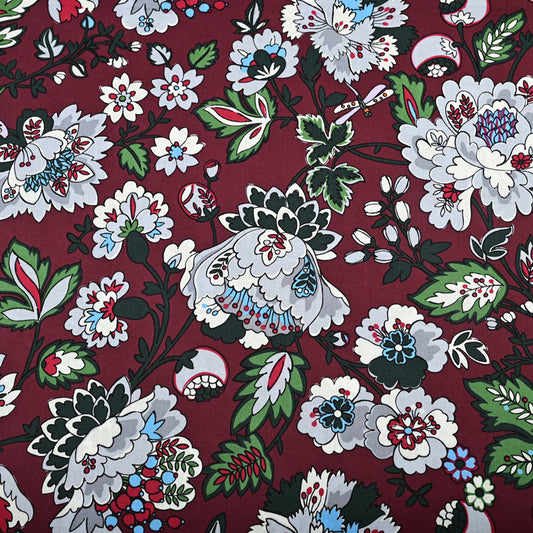 Bordeaux blooms vera brad Retired Pattern! 1 Yard Quality Printed Cotton,  Fabrics by Yard, Fabric Yardage Floral Fabrics Matching Fabrics 202010