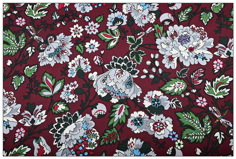 Bordeaux blooms vera brad Retired Pattern! 1 Yard Quality Printed Cotton,  Fabrics by Yard, Fabric Yardage Floral Fabrics Matching Fabrics 202010