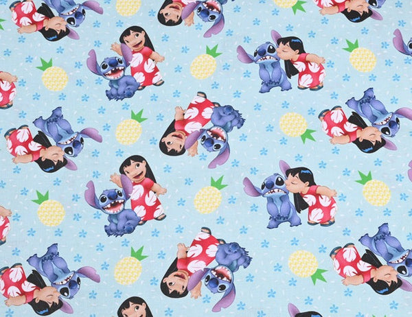 Pine Apples Lilo and Stitch! 1 yard Medium Thickness Cotton Fabric, Fabric by Yard, Yardage Cotton Fabrics Style Prints Lilo & Stitch