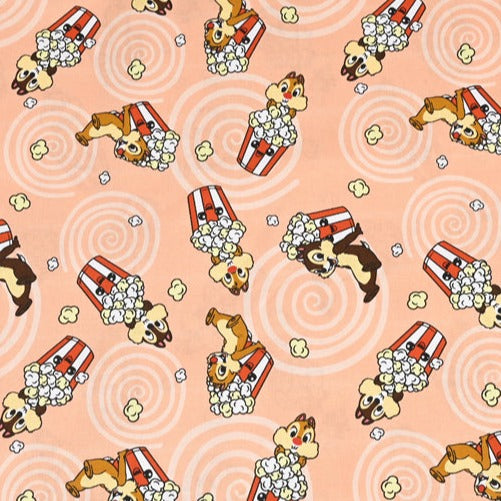 Cartoon Gopher with Popcorn! 1 Yard Medium Thickness Plain Cotton Fabric, Fabric by Yard, Yardage Cotton Fabrics for Clothes Crafts