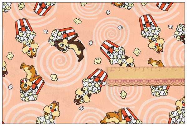 Cartoon Gopher with Popcorn! 1 Yard Medium Thickness Plain Cotton Fabric, Fabric by Yard, Yardage Cotton Fabrics for Clothes Crafts