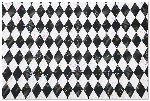 Checks Diamonds Alice's Adventures in Wonderland 2 Colors! 1 Meter Medium Printed Cotton Fabric, Fabric by Yard, Yardage Cotton Bag Fabrics Alice Poker