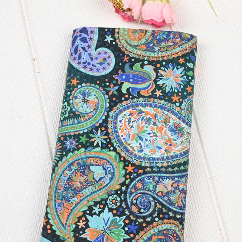 Paisley Pattern Collection 9 Prints! 1 Yard Medium Cotton Fabric, Fabric by Half Yard for Style Clothes, Bags