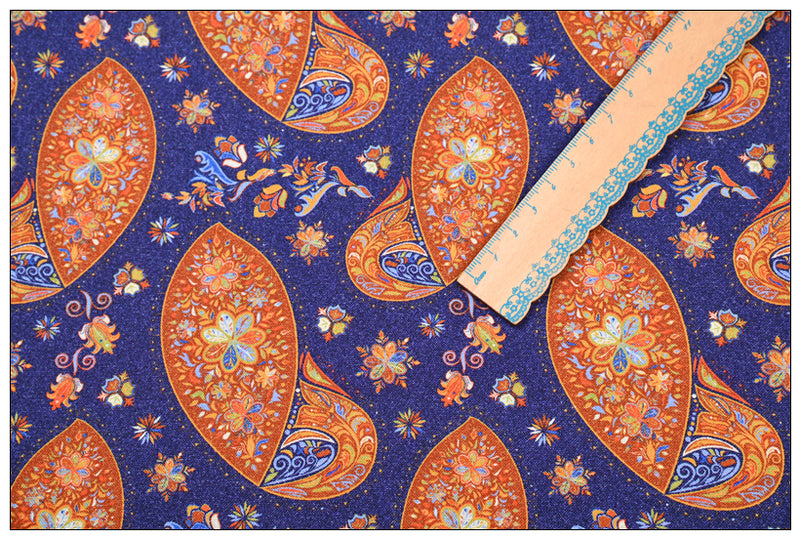 Paisley Pattern Collection 9 Prints! 1 Yard Medium Cotton Fabric, Fabric by Half Yard for Style Clothes, Bags