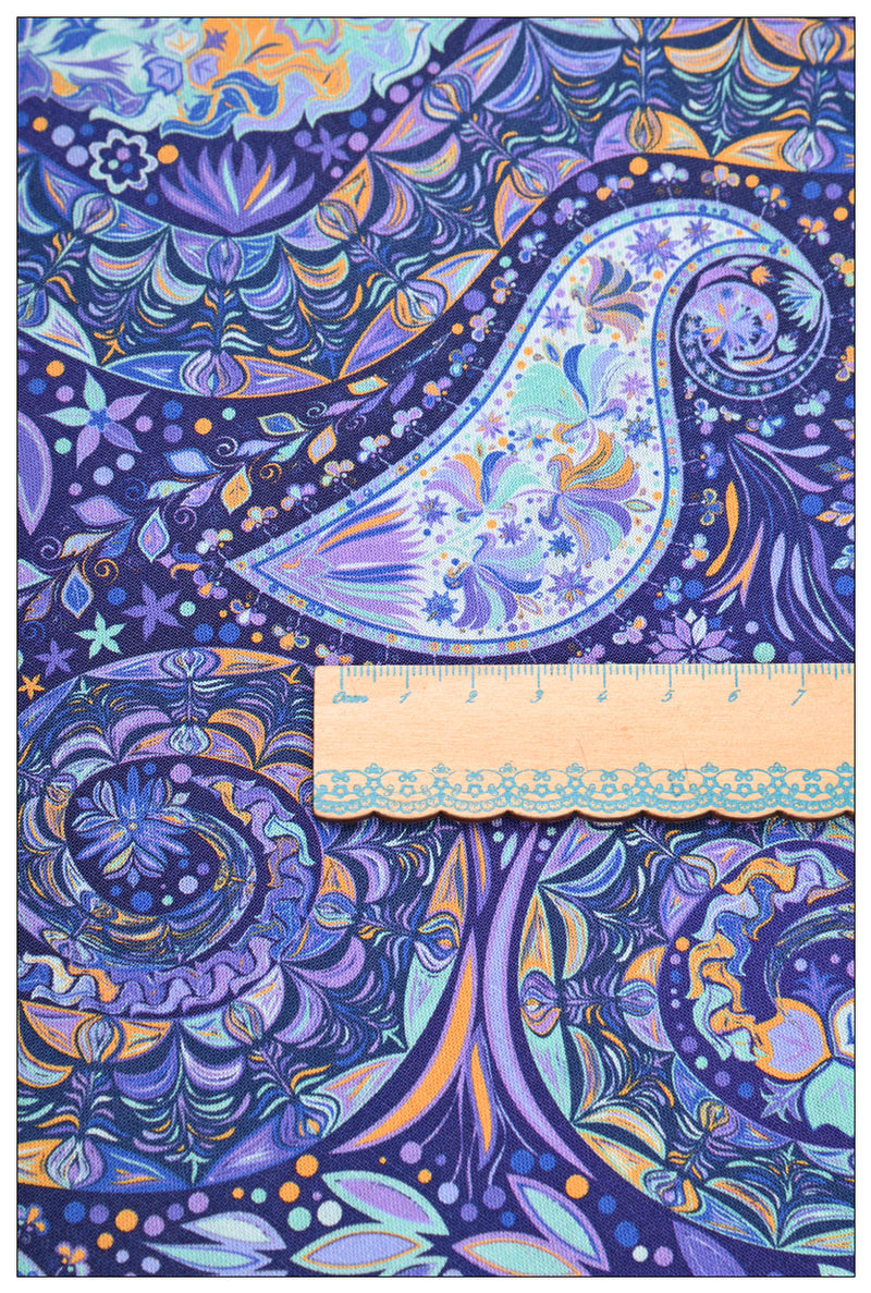 Paisley Pattern Collection 9 Prints! 1 Yard Medium Cotton Fabric, Fabric by Half Yard for Style Clothes, Bags