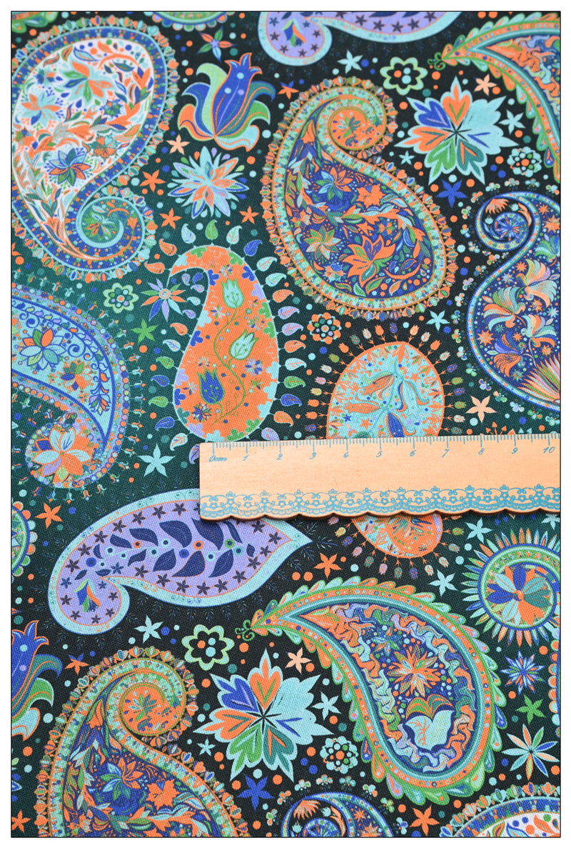 Paisley Pattern Collection 9 Prints! 1 Yard Medium Cotton Fabric, Fabric by Half Yard for Style Clothes, Bags