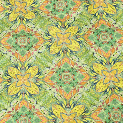 Folkloric Abstract Pattern green! 1 Meter Quality Printed Cotton, Fabrics by Yard, Fabric Yardage Fabrics Japanese Style