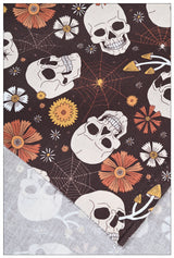 Skull and Flowers Halloween Themed 2 print! 1 Yard Medium Thickness Plain Cotton Fabric, Fabric by Yard, Yardage Cotton Fabrics for Clothes Crafts