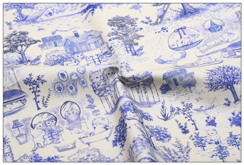 Oxford Cats Sketch Drawing Art! 1 Meter Thick Cotton Oxford Canvas Fabric, Fabric by Yard, Yardage Cotton Fabrics for  Style Garments, Bags