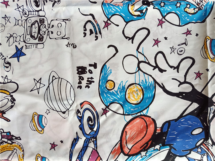Drawing Big Mickey in Cosmos Space! 1 Meter Light weight Cotton Fabric, Fabric by Yard, Yardage Cotton Fabrics for  Style Garments, Bags