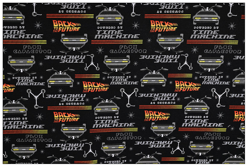 Time Machine Back to the Future! 1 Meter Medium Thickness Printed Plain Cotton Fabric, Fabric by Yard, Yardage Fabric