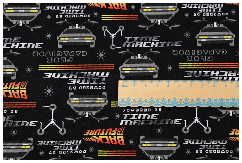 Time Machine Back to the Future! 1 Meter Medium Thickness Printed Plain Cotton Fabric, Fabric by Yard, Yardage Fabric