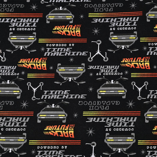 Time Machine Back to the Future! 1 Meter Medium Thickness Printed Plain Cotton Fabric, Fabric by Yard, Yardage Fabric