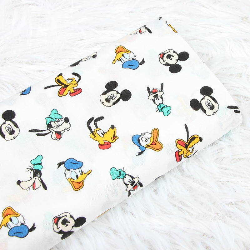 Mickey and Friends Character Heads! 1 Meter Medium Thickness  Cotton Fabric, Fabric by Yard, Yardage Cotton Fabrics for  Style Garments, Bags