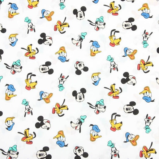 Mickey and Friends Character Heads! 1 Meter Medium Thickness  Cotton Fabric, Fabric by Yard, Yardage Cotton Fabrics for  Style Garments, Bags