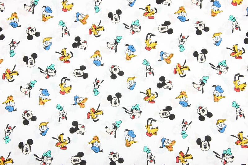 Mickey and Friends Character Heads! 1 Meter Medium Thickness  Cotton Fabric, Fabric by Yard, Yardage Cotton Fabrics for  Style Garments, Bags