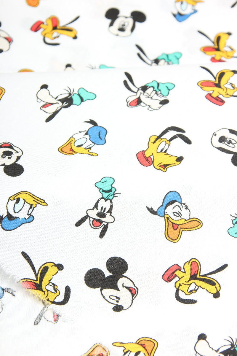 Mickey and Friends Character Heads! 1 Meter Medium Thickness  Cotton Fabric, Fabric by Yard, Yardage Cotton Fabrics for  Style Garments, Bags