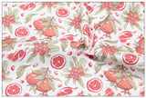 Pink Pomegranate Fruit! 1 Yard Quality Stiff Cotton Toile Canvas Fabric by Yard, Yardage Cotton Canvas Fabrics for Bags