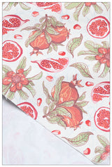 Pink Pomegranate Fruit! 1 Yard Quality Stiff Cotton Toile Canvas Fabric by Yard, Yardage Cotton Canvas Fabrics for Bags